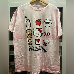 Hello Kitty And Friends Graphic Tee Shirt Pink Tie Dye Large NEW